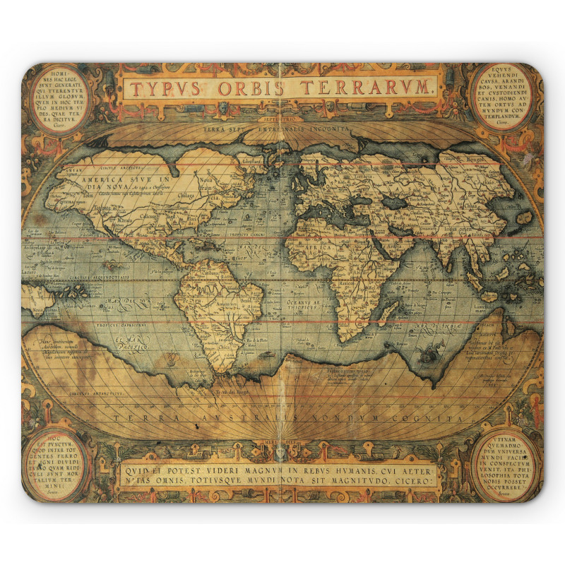 Vintage Atlas Old Chart Mouse Pad