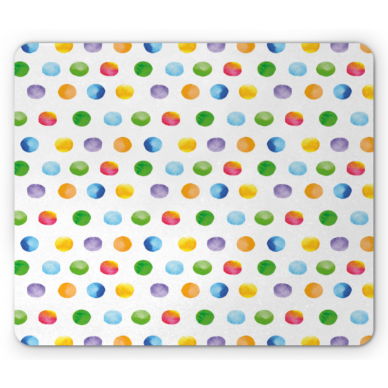 Colored Big Polka Dots Mouse Pad