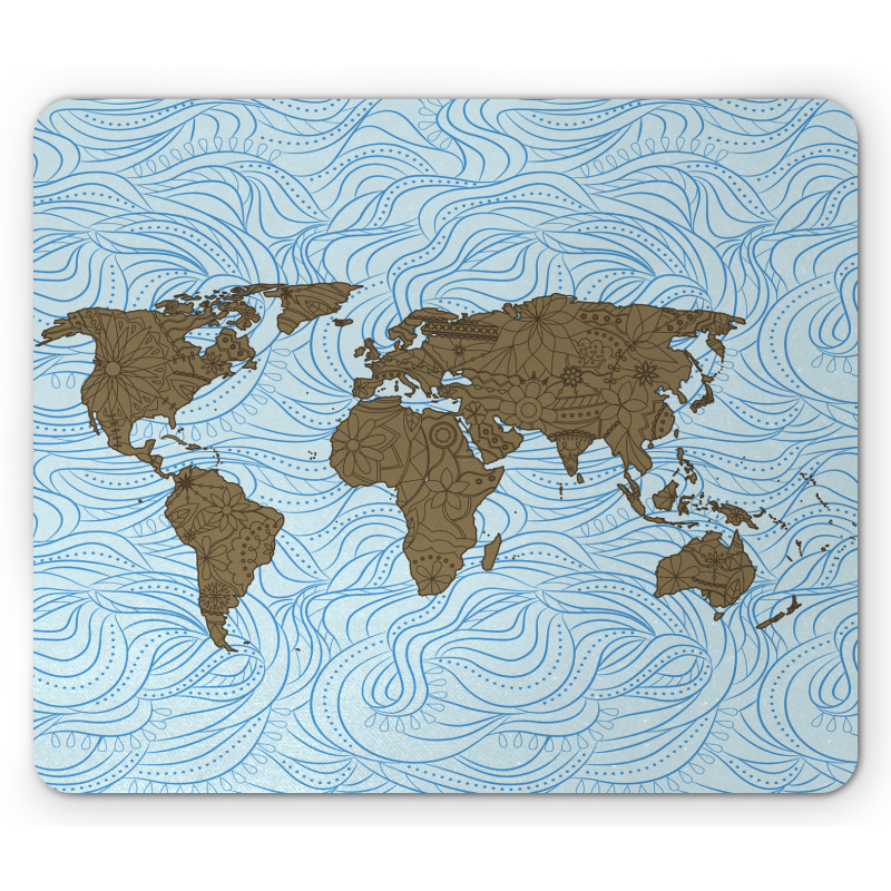 Map with Waves Mouse Pad