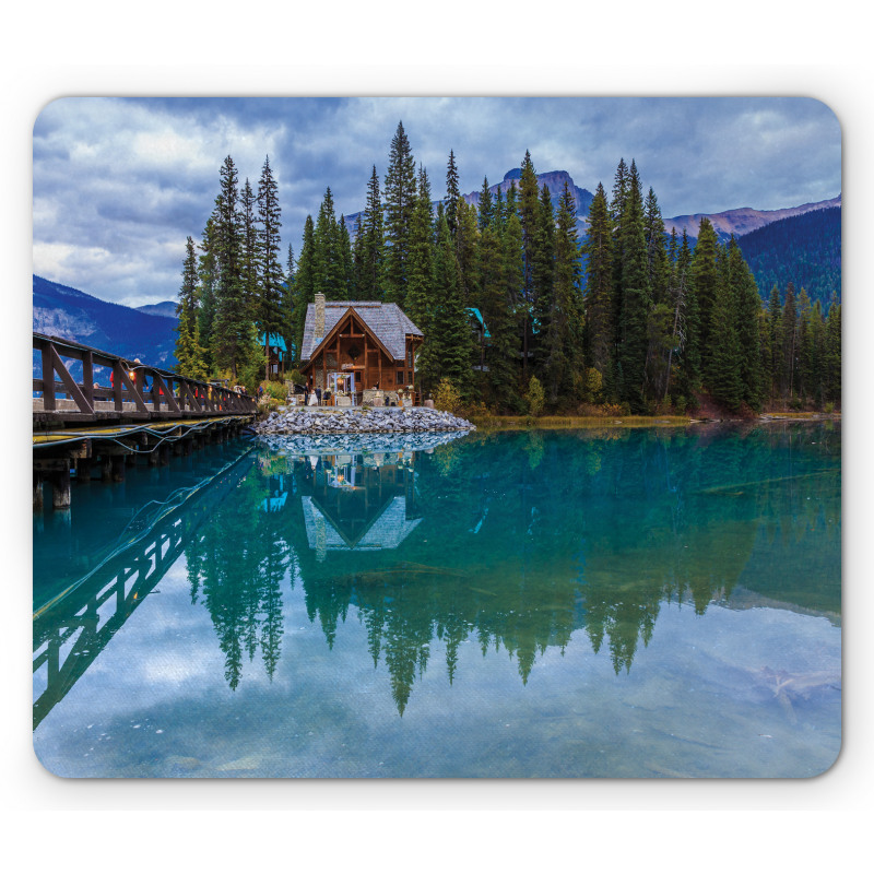Lake Scenery Cottage Mouse Pad