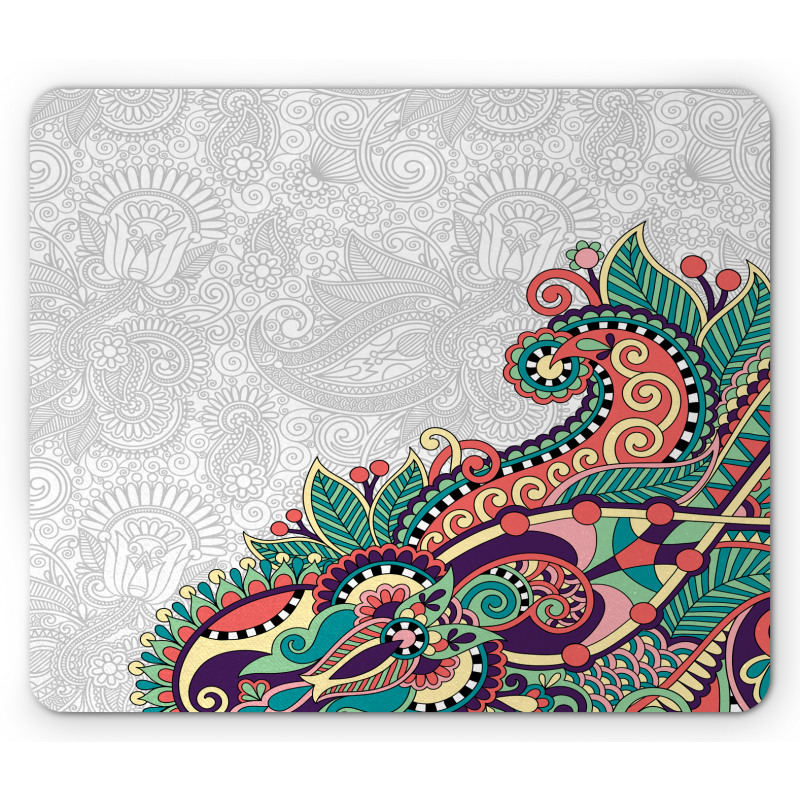 Floral Tribal Paisley Mouse Pad