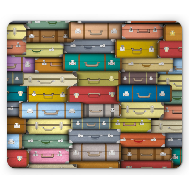 Colored Travel Suitcase Mouse Pad