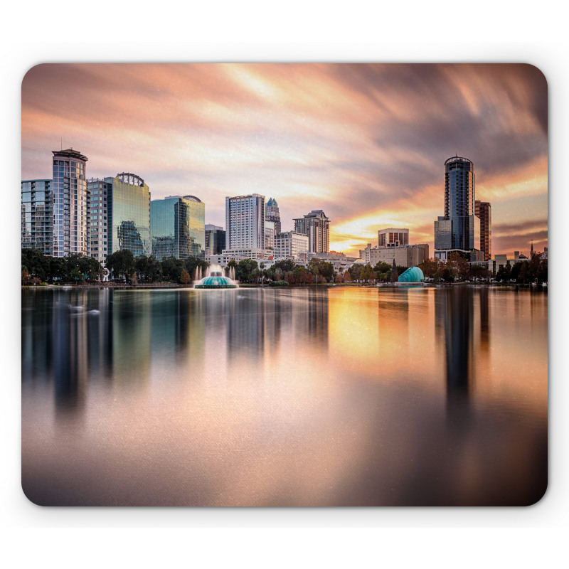 Downtown City Skyline Mouse Pad