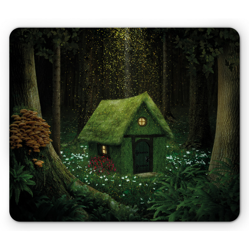 Surreal Forest House Mouse Pad