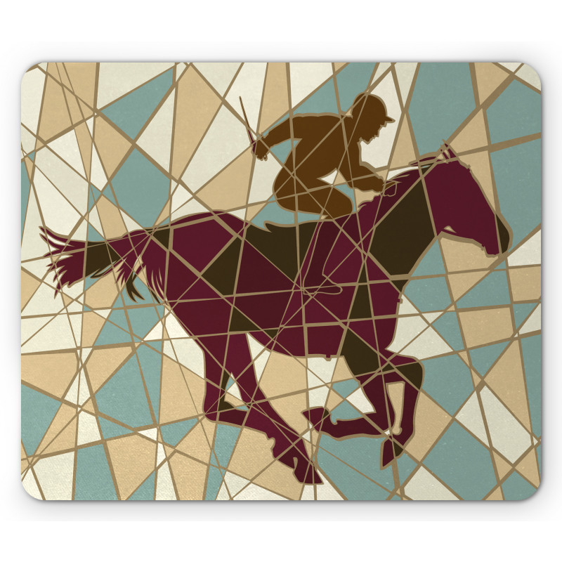 Stable Jockey Silhouette Mouse Pad