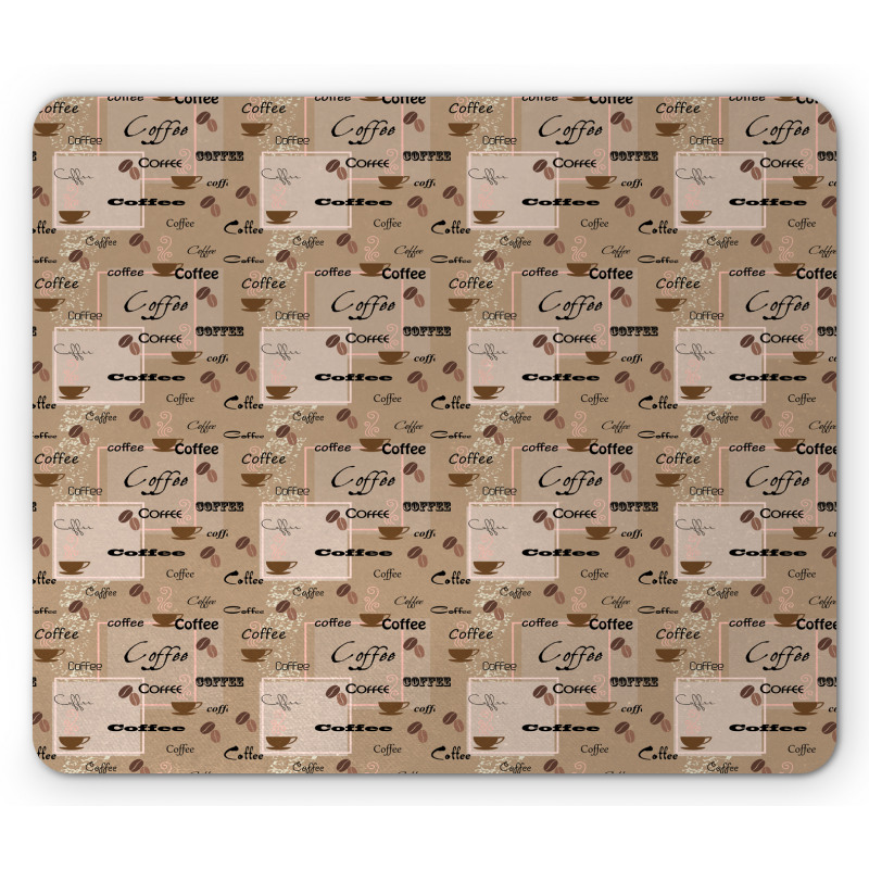 Coffee Typography Beans Mouse Pad