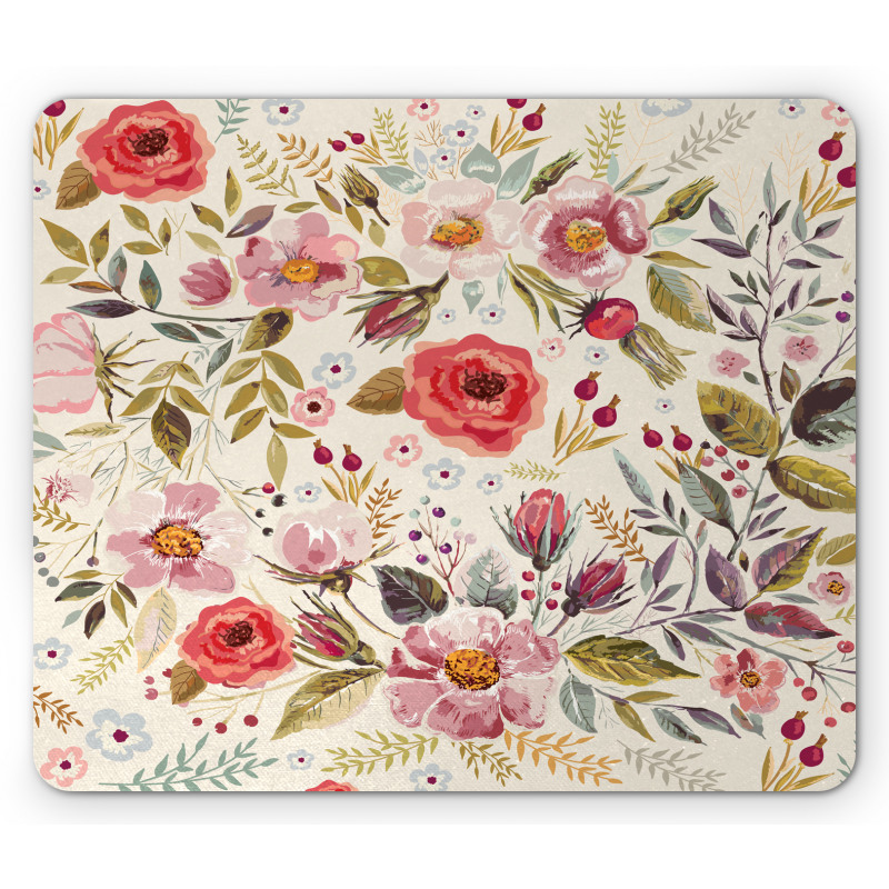 Abstract Flowers Roses Mouse Pad