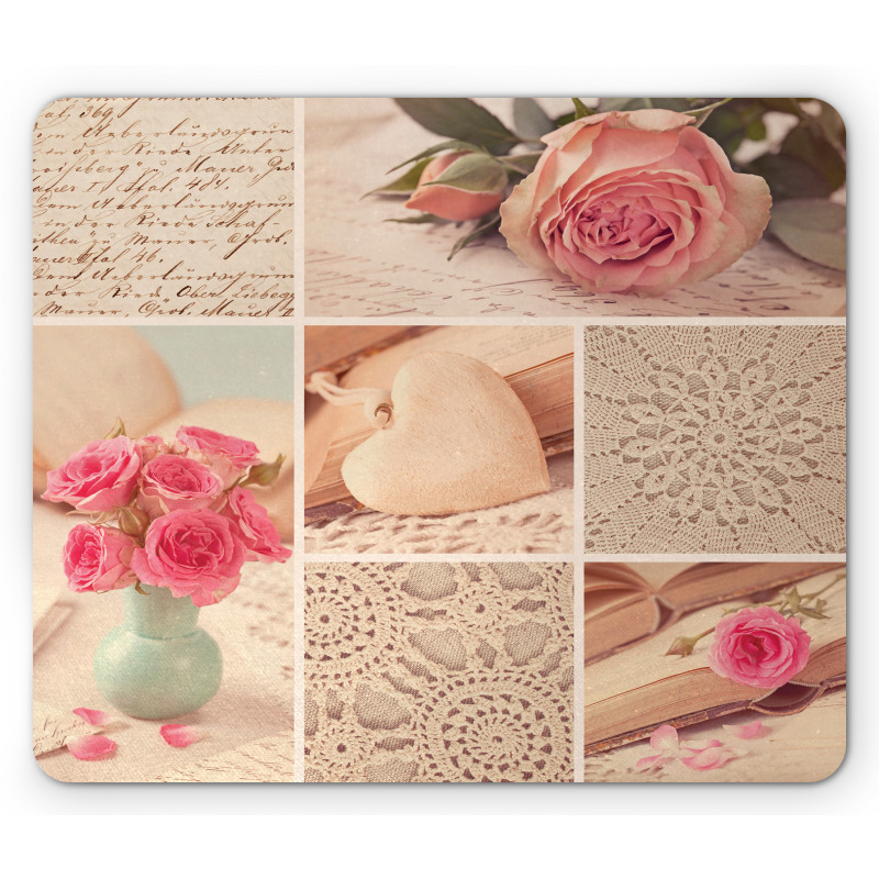 Old Roses Lace Flowers Mouse Pad