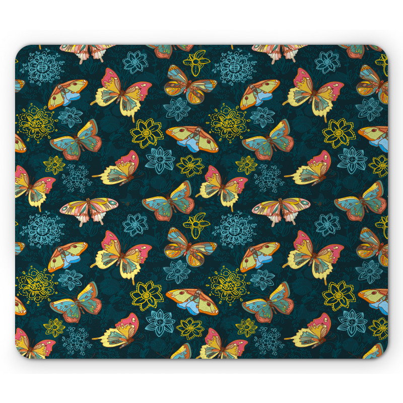 Butterflies and Flowers Mouse Pad