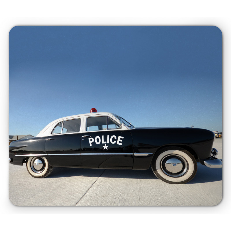 Old Police Car Digital Mouse Pad