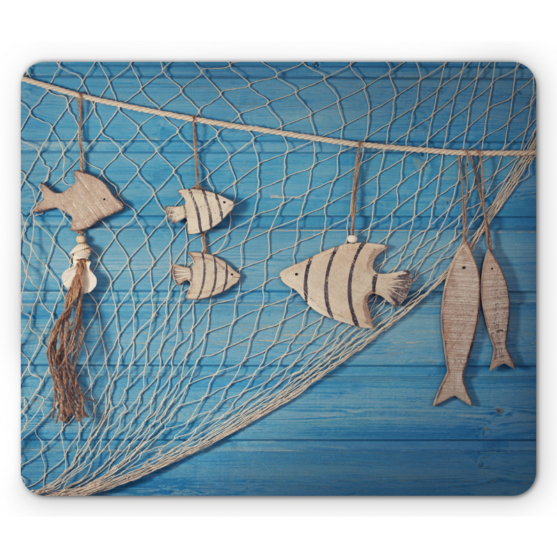 Wooden Fish Shell on Net Mouse Pad