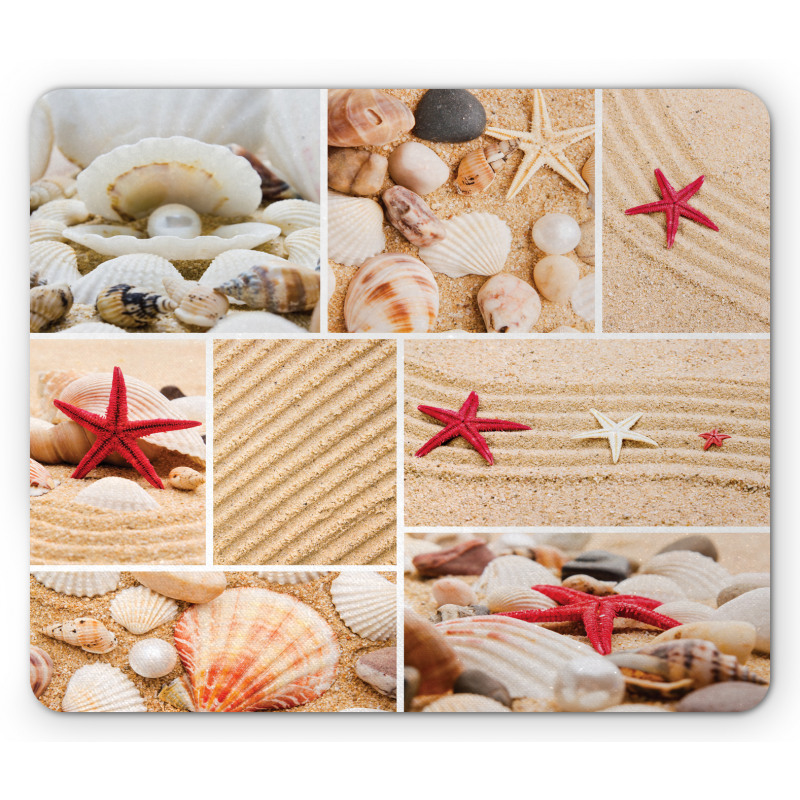 Seashells Starfishes Mouse Pad