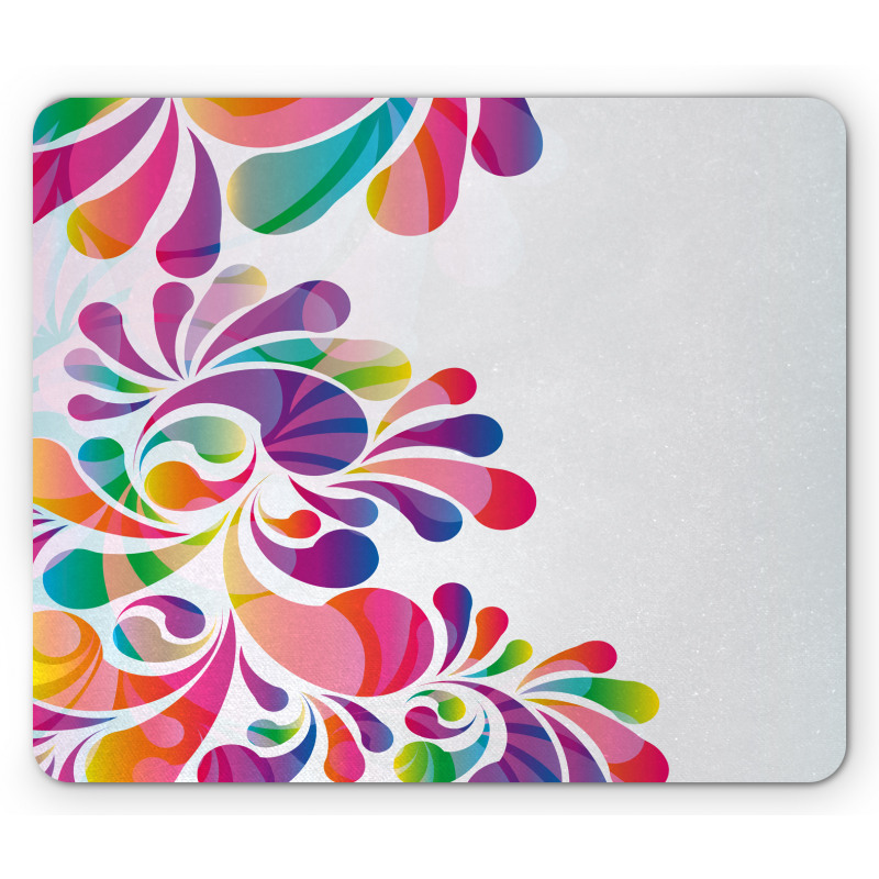 Curvy Floral Design Mouse Pad