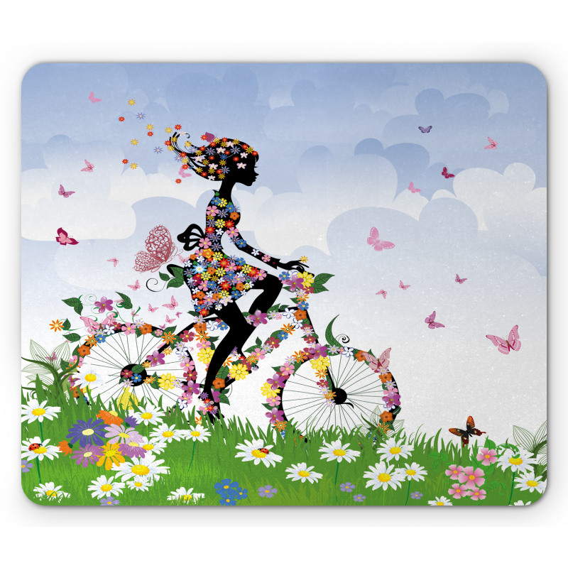 Vintage Romantic Bike Mouse Pad