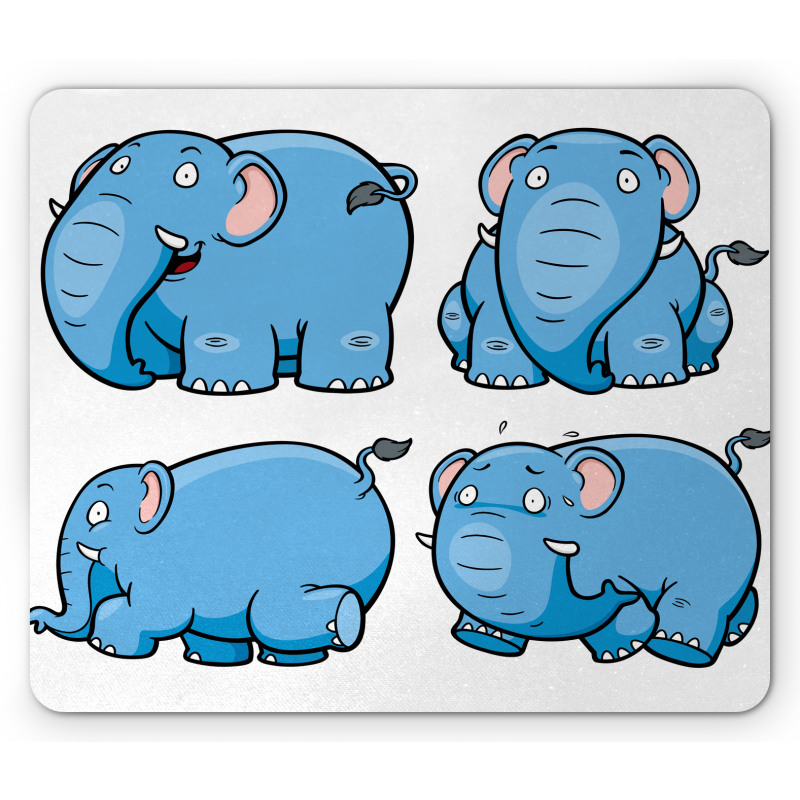 Cartoon Elephants Mouse Pad