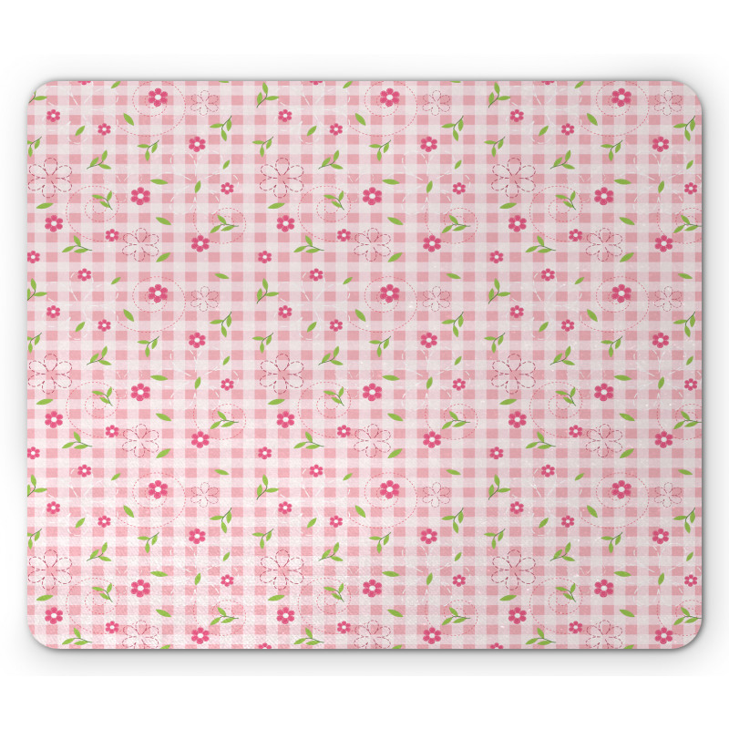 Flowers and Stripes Mouse Pad