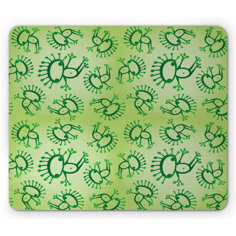 Doodle Style Alien Frogs Mouse Pad