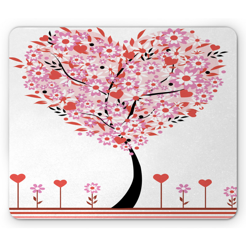 Heart Shaped Tree Mouse Pad