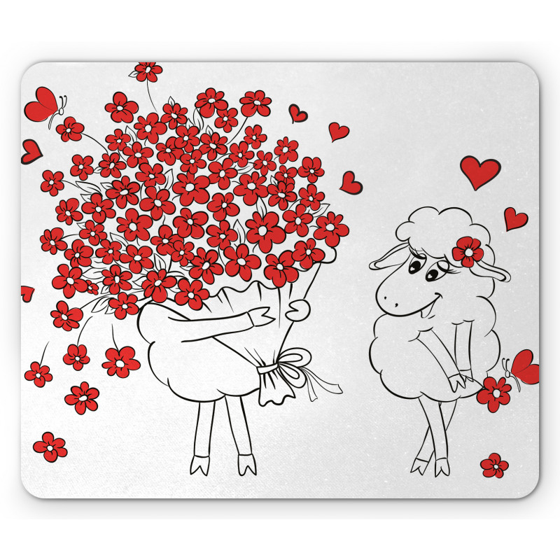 Lover Goats Hearts Mouse Pad