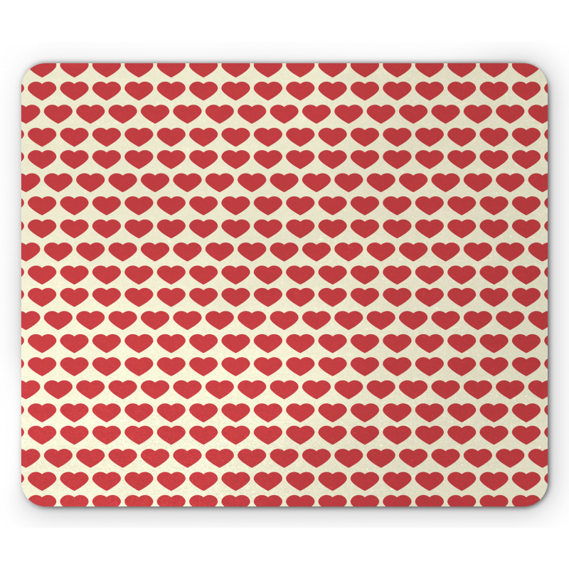 Vibrant Red Hearts Mouse Pad