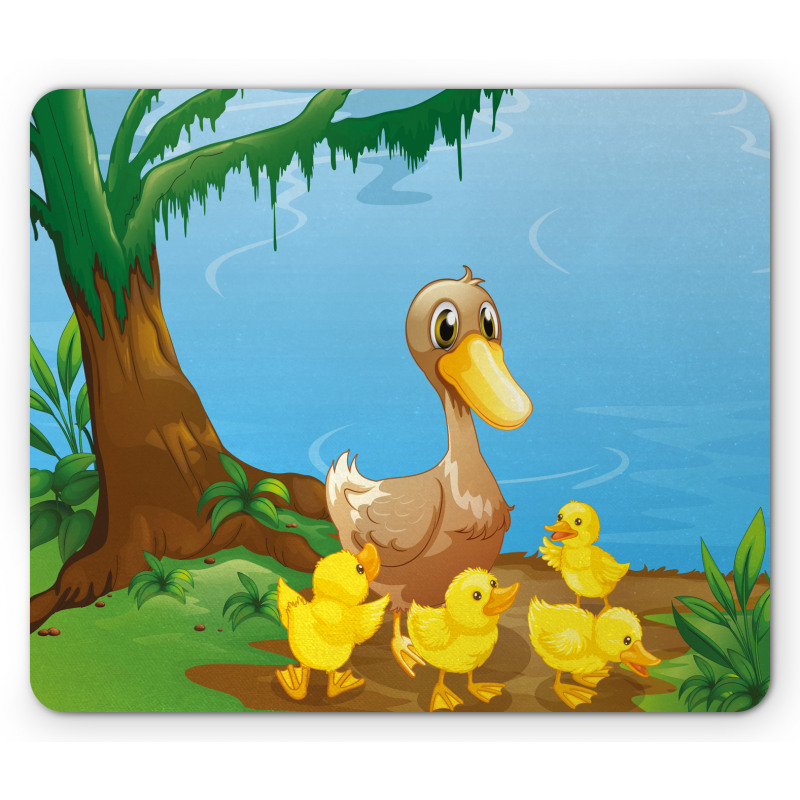 Duck and Ducklings Mouse Pad