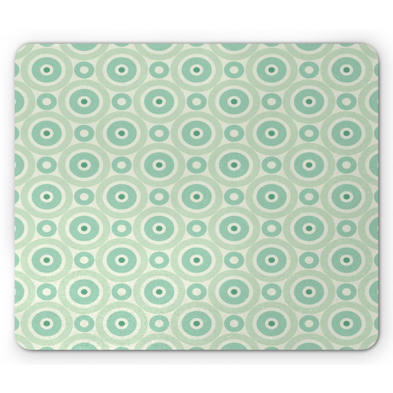 Retro Circles Geometric Mouse Pad