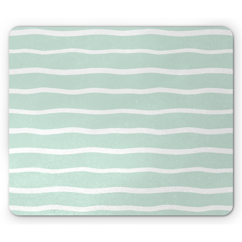 Wavy Lines White Striped Mouse Pad