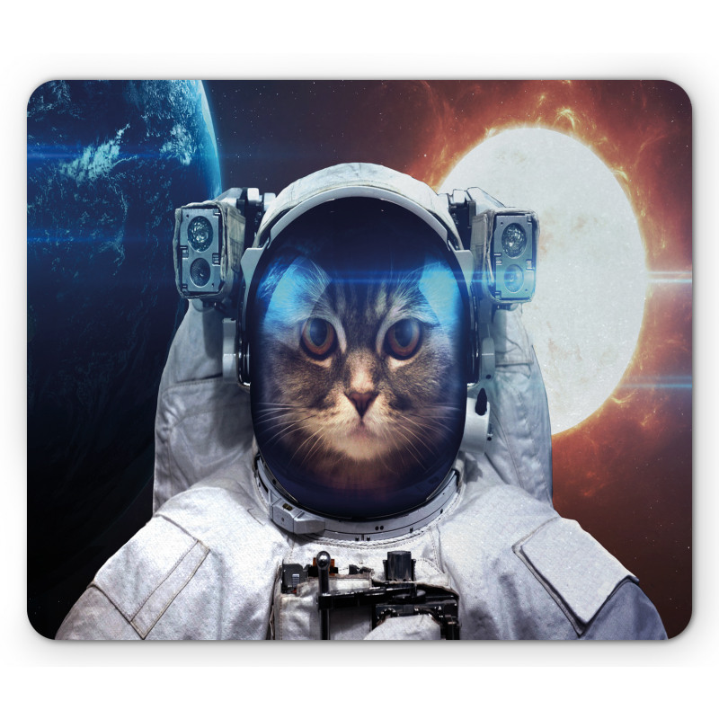 Kitty in Galaxy Dust Mouse Pad