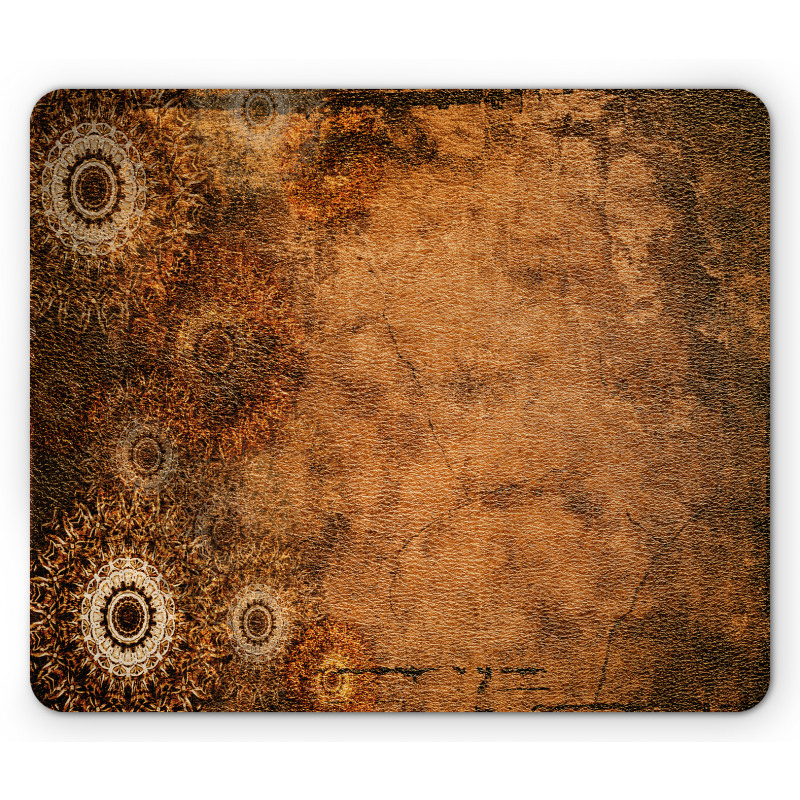 Aged Texture Vintage Floral Mouse Pad