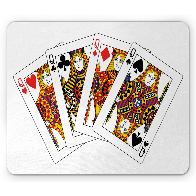 Queens Poker Play Cards Mouse Pad