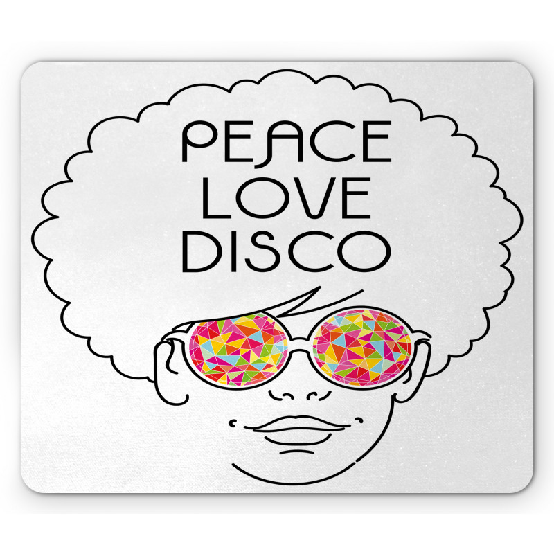 Girl Afro Hair Glasses Mouse Pad