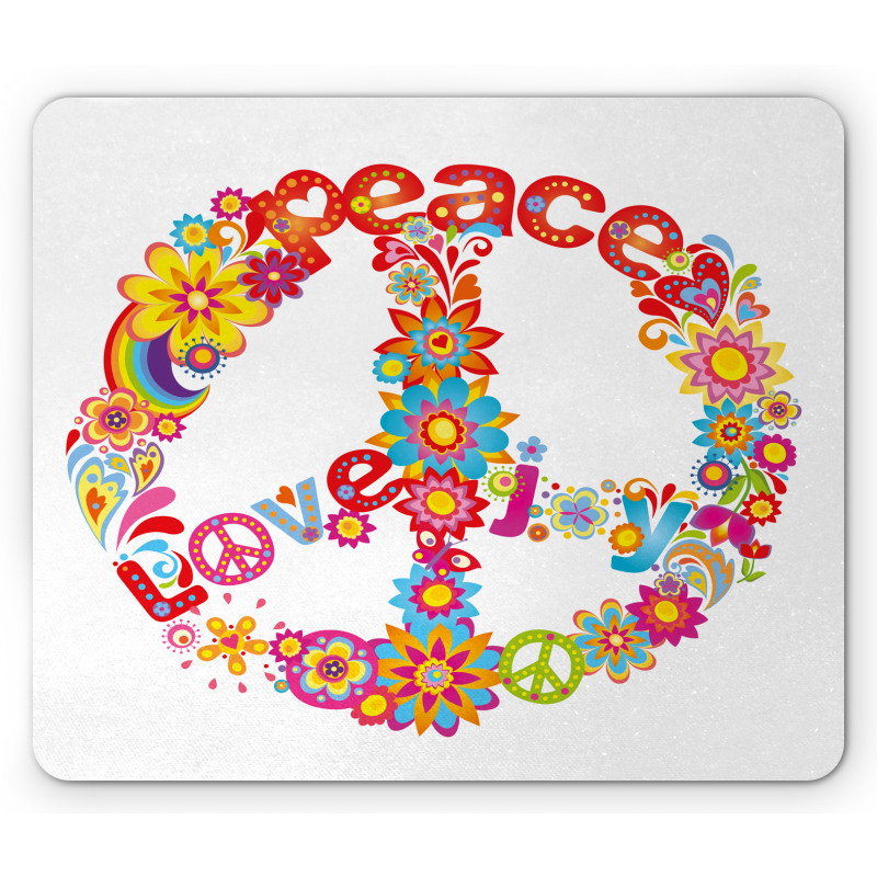 Peace Love Joy Flowers Mouse Pad