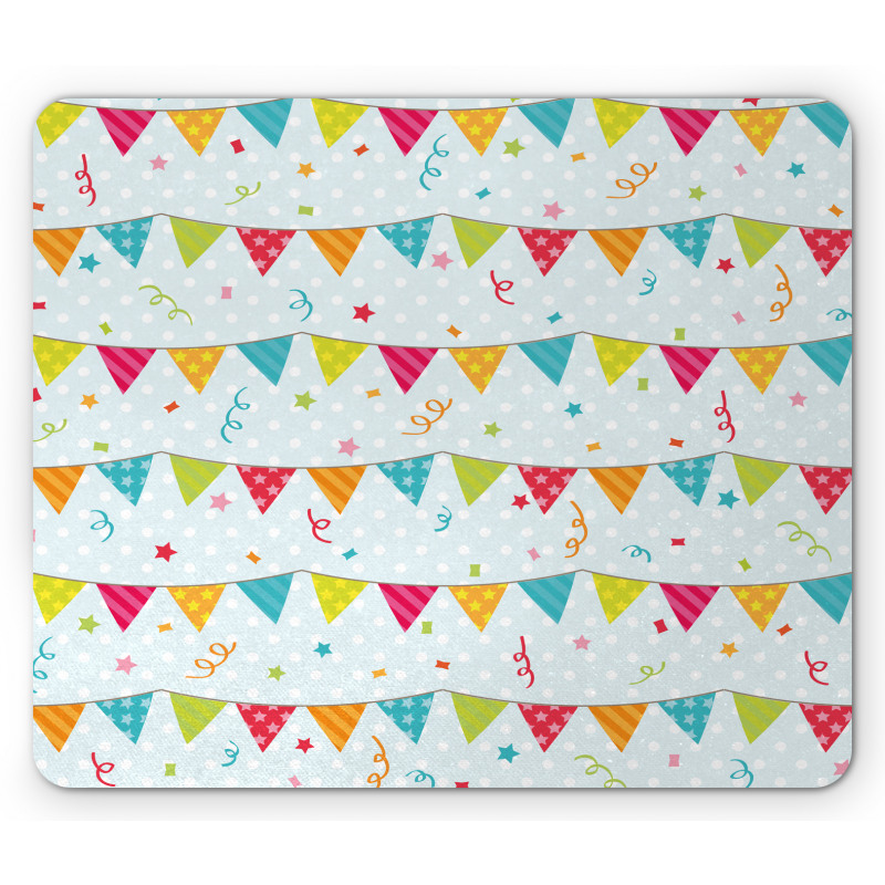 Birthday Party Flags Stars Mouse Pad