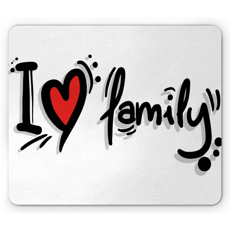 I Heart Family Pictogram Mouse Pad