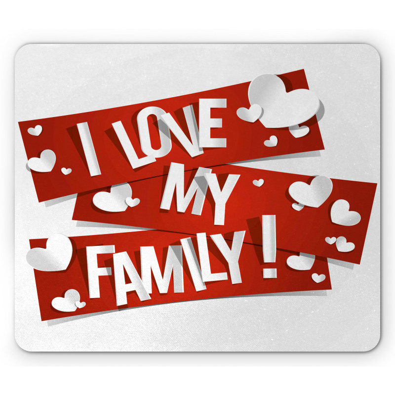 Family Love Heart Mouse Pad