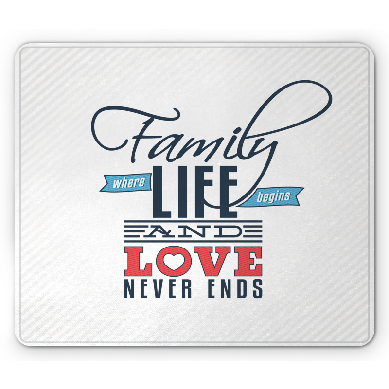Words Family Love Typo Mouse Pad