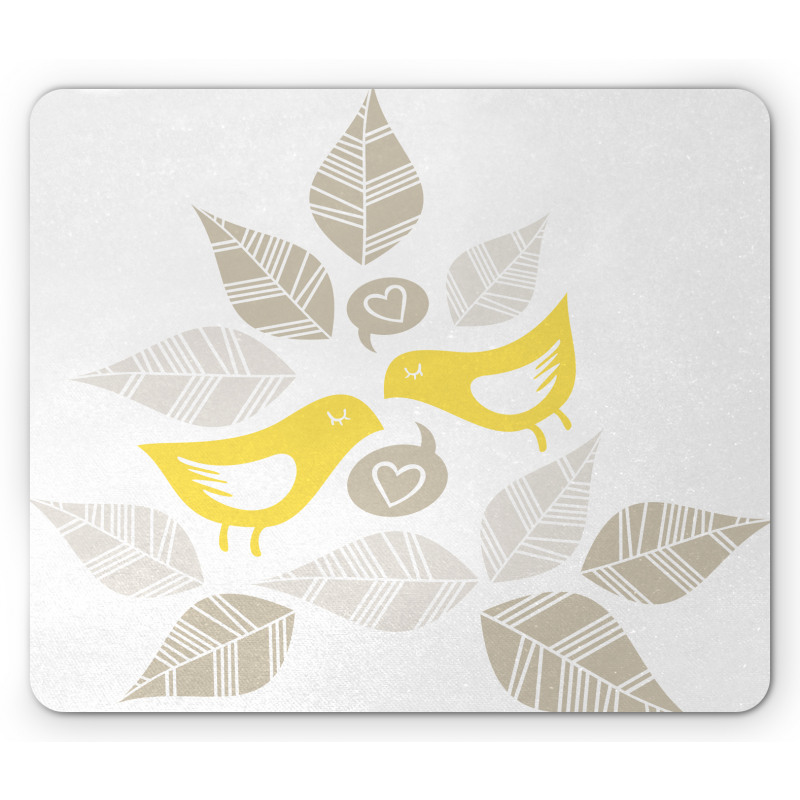 Art Deco Birds Leaves Mouse Pad