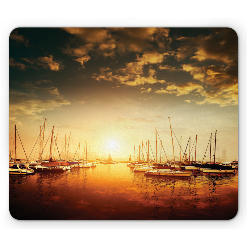 Boats on the Pier Mouse Pad