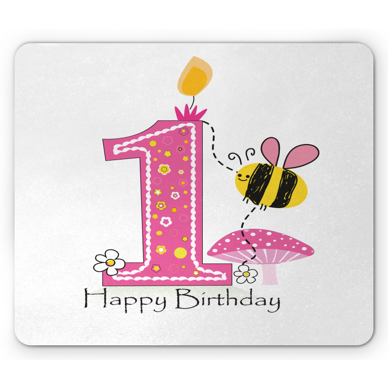 Bees Party Cake Candle Mouse Pad