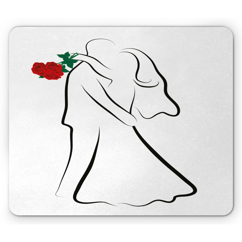 Silhouette Couple Mouse Pad