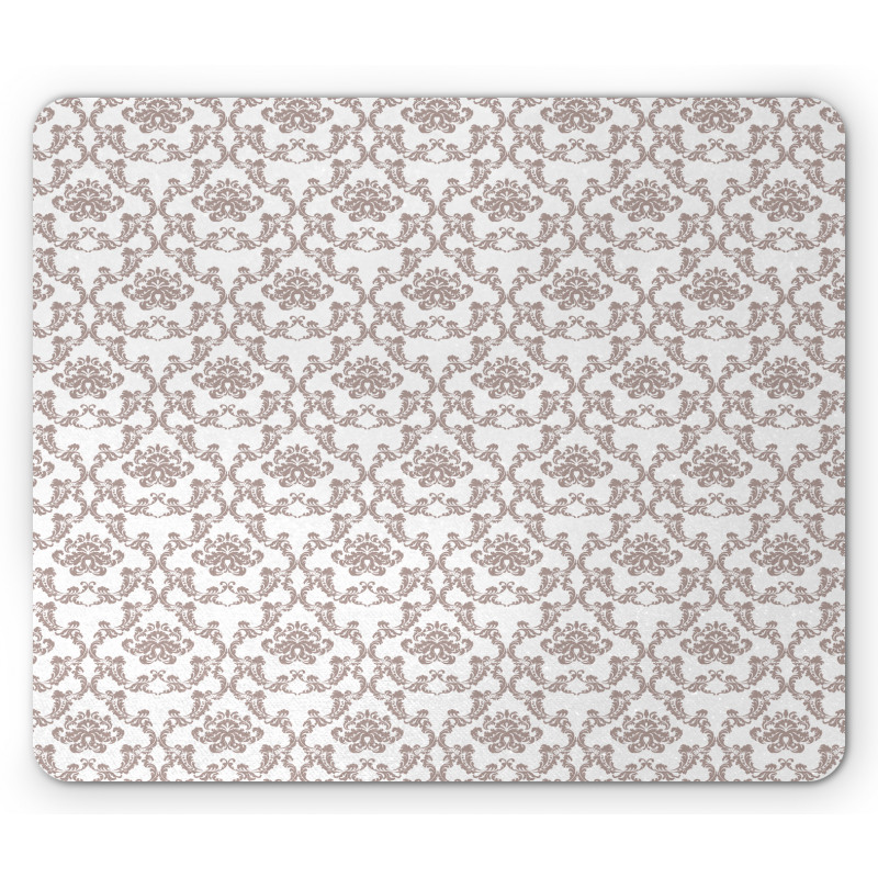 Taupe Colored Damask Mouse Pad