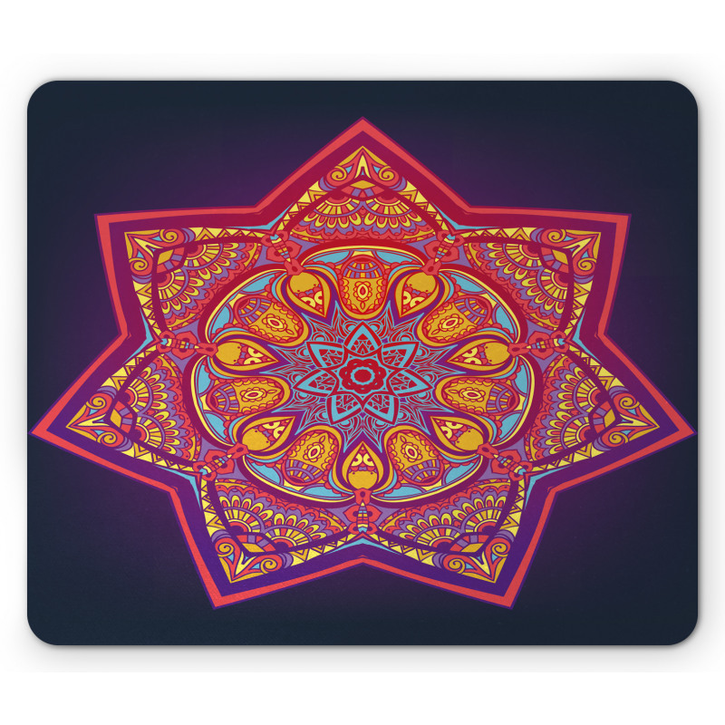 Geometric Tibetan Mandala Mouse Pad