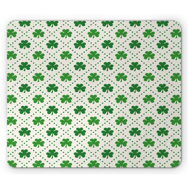 4 Leaf Shamrock Dots Mouse Pad