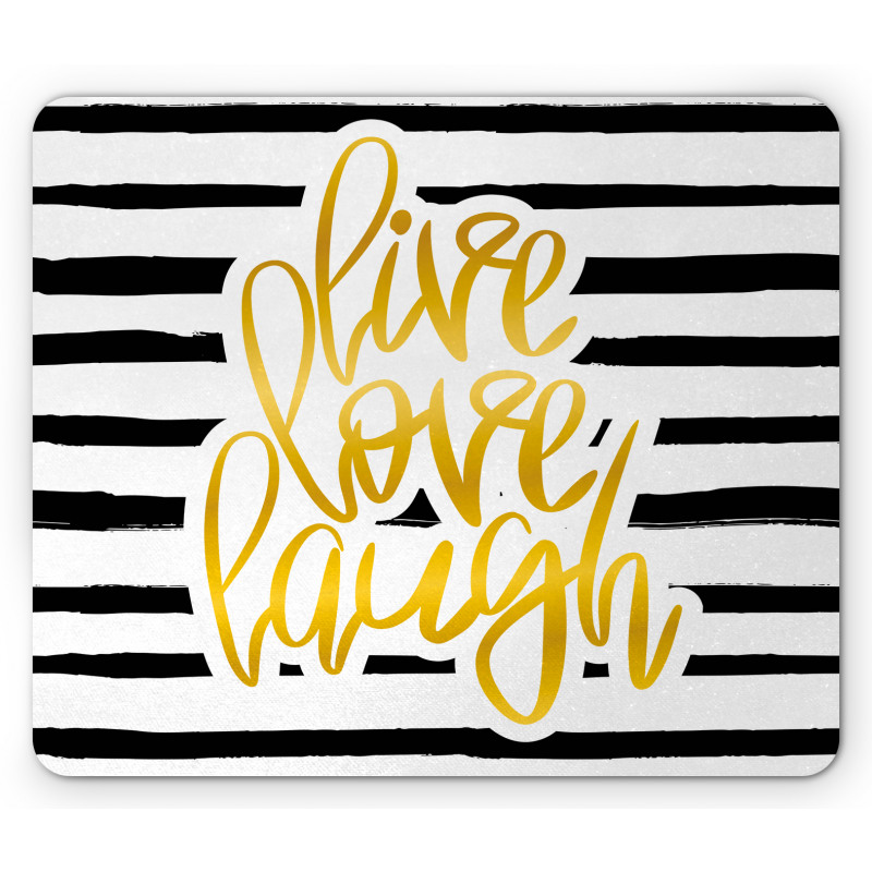 Stripes Text Mouse Pad