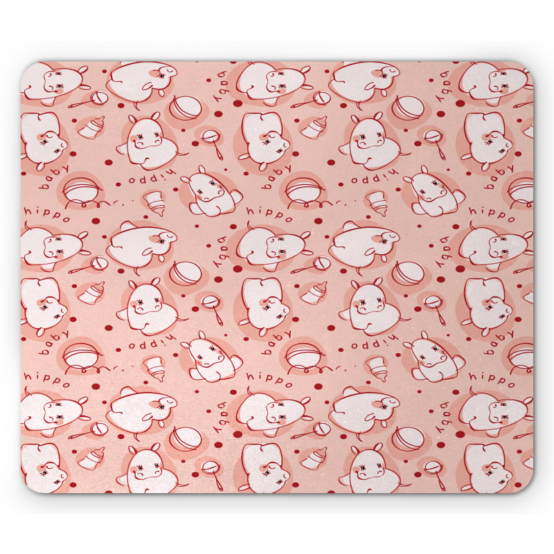 Hippo Pattern Mouse Pad