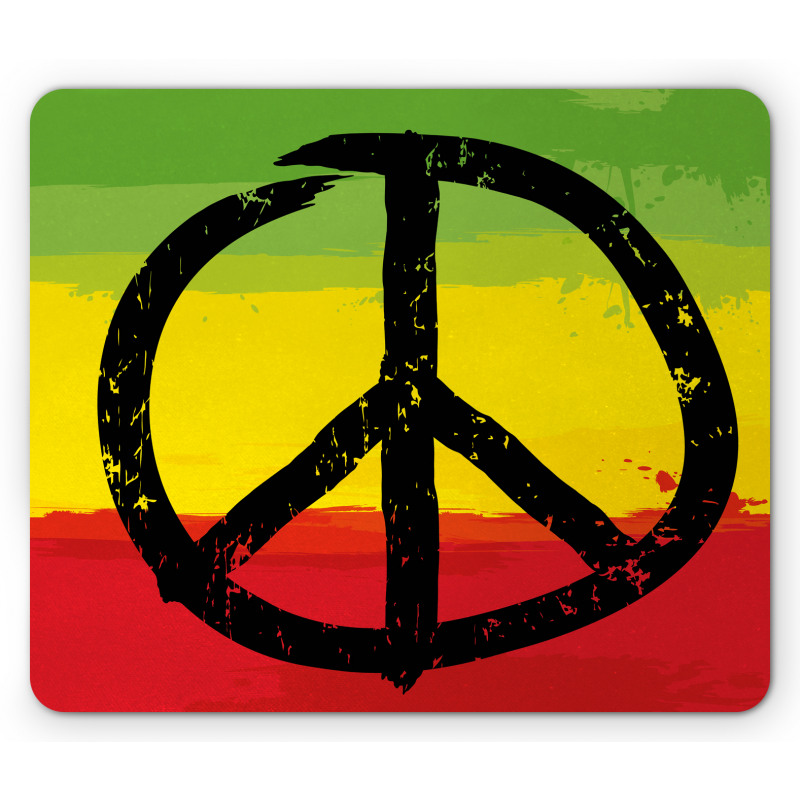 Grunge Hippie Peace Sign Mouse Pad