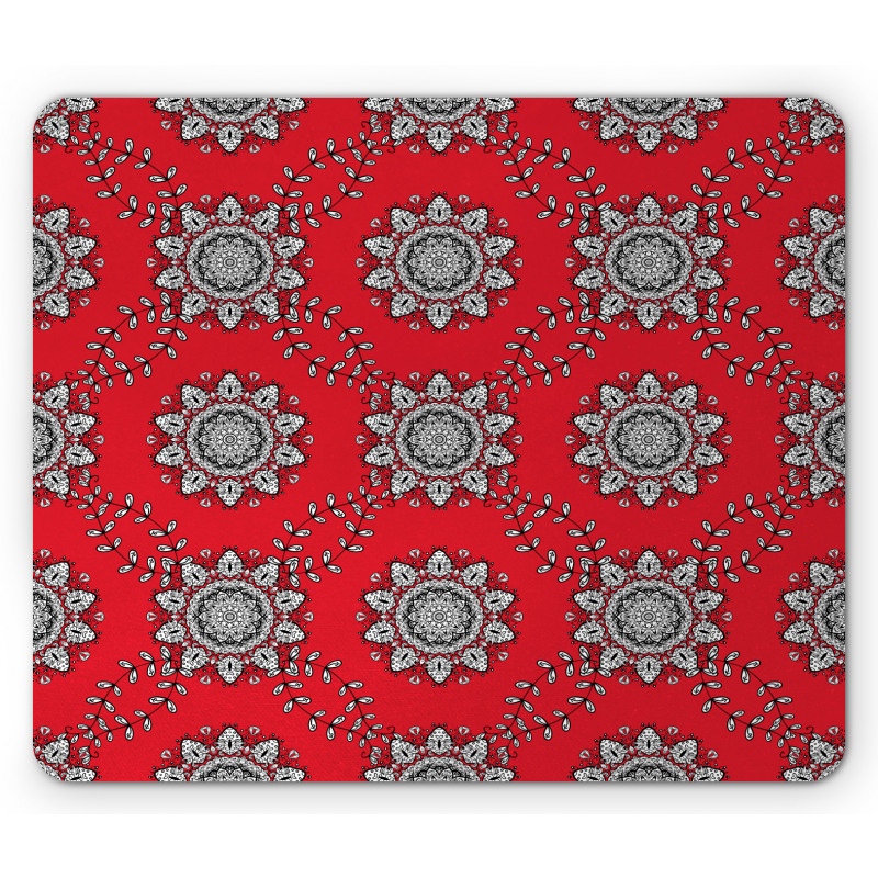 Swirls Floral Mesh Mouse Pad