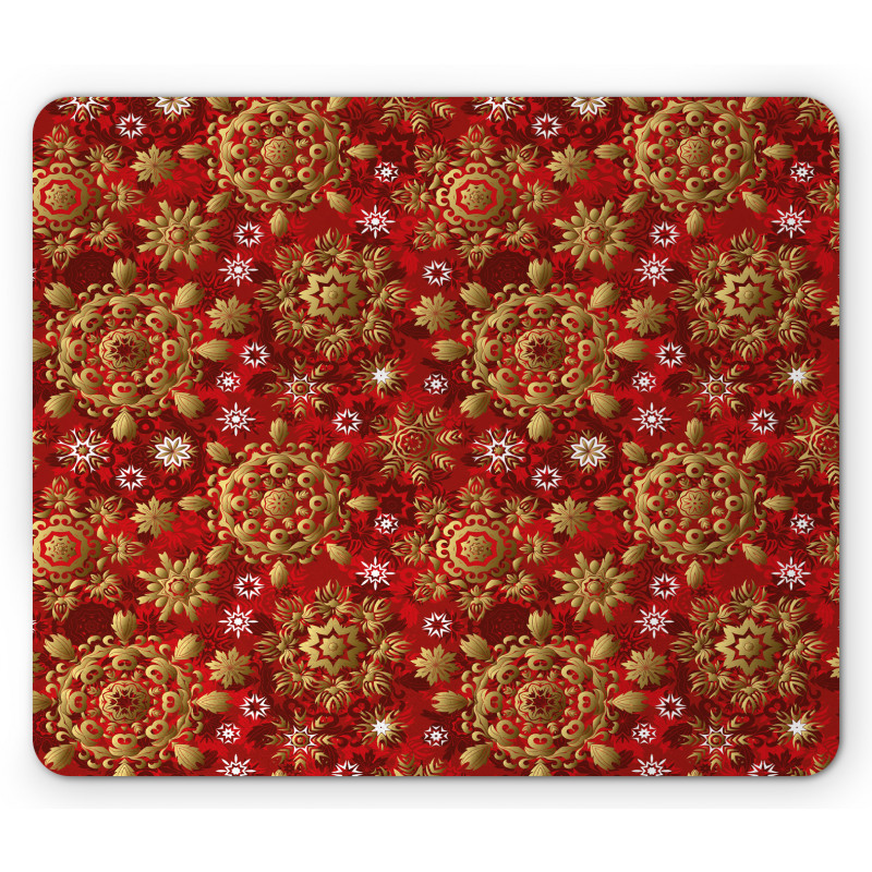 Xmas Flora Ornament Mouse Pad