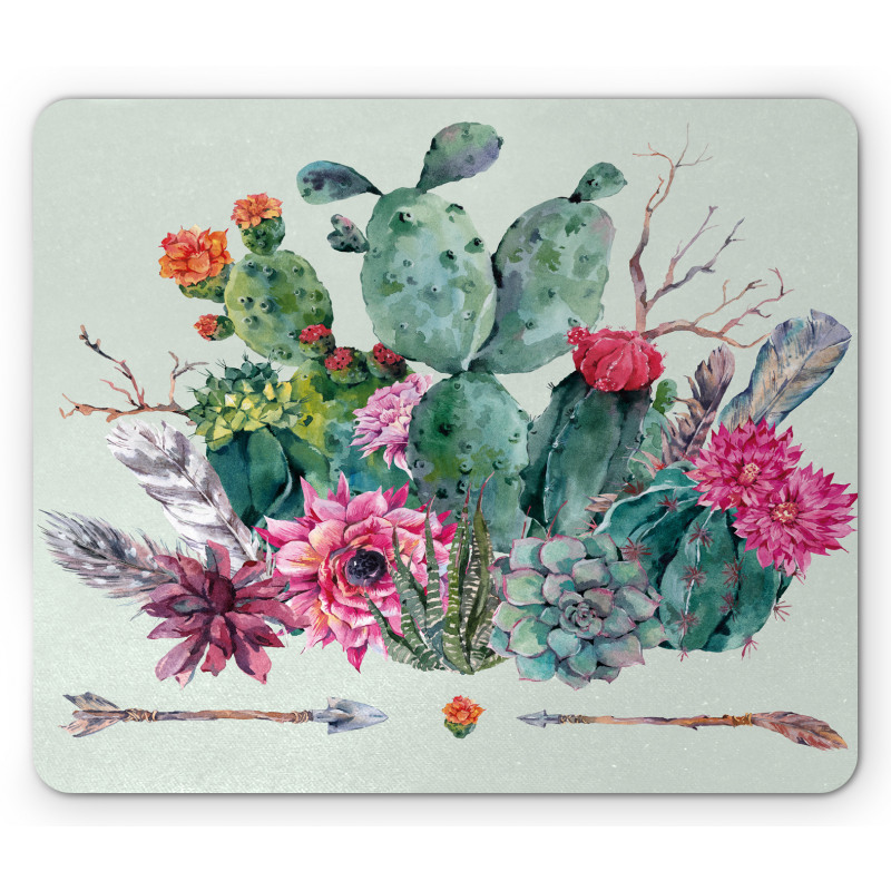 Thorny Boho Blossoms Mouse Pad