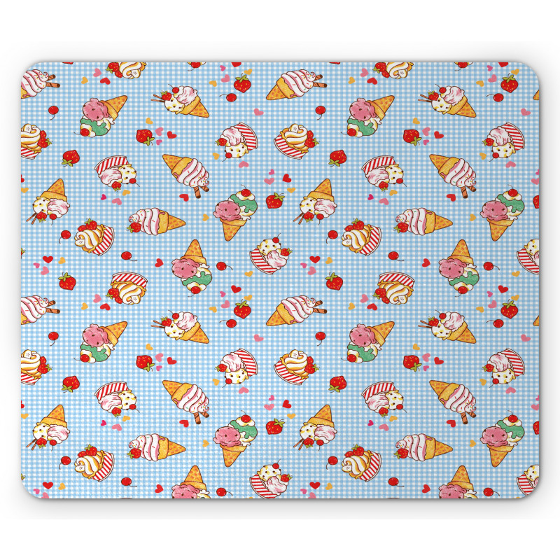 Checkered Tartan Motif Mouse Pad